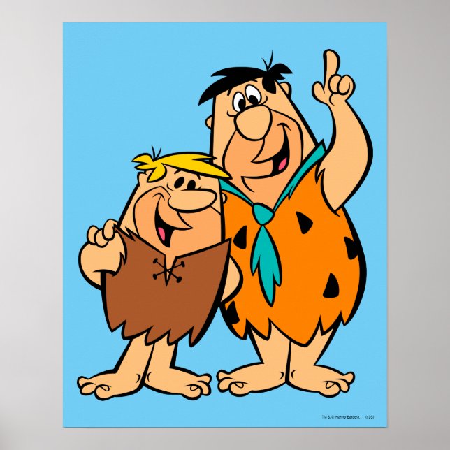 Barney Rubble och Fred Flintstone Poster (Framsidan)