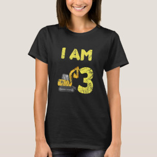 Barnfamiljskonstruktion Lastbil Excavator Birthday T Shirt