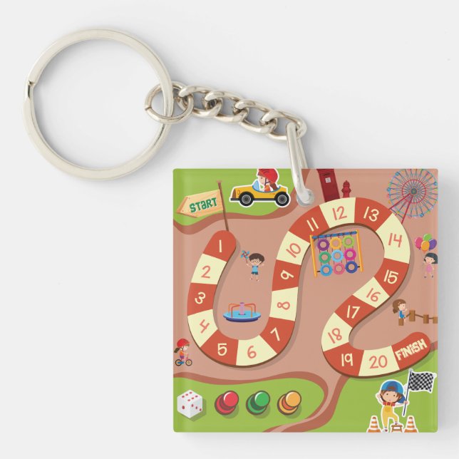 Barnfärgglad tävlingsbana brädspel (Framsidan)