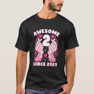Barnflicka 2:a födelsedag, född 2021, K-pop hjärta T Shirt