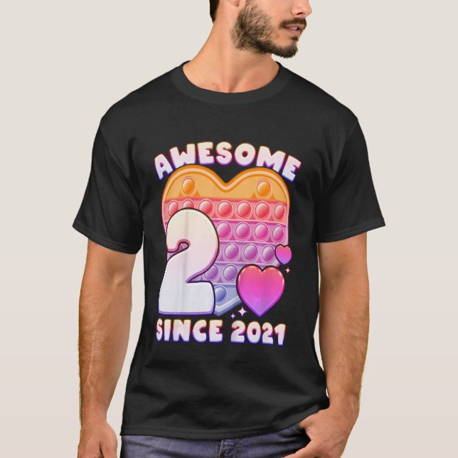 Barnflicka 2:a födelsedagen Fantastisk sedan 2021 T Shirt (Framsida)