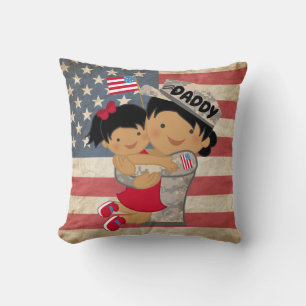 Barnflicka, dotter, Hugger Soldier Pappa Pillow Kudde