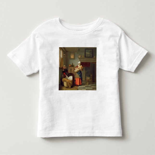 Barnflicka med bebiset i en insida t shirt (Framsida)