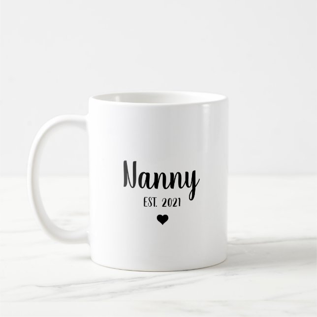 Barnflicka Mormor Graviditetsannonsering Babyavslö Kaffemugg (Vänster)