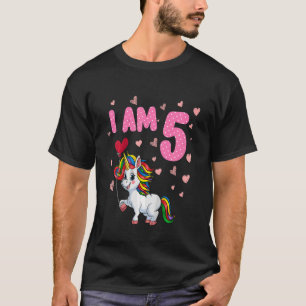 Barnflickor 5 födelsedag 5 år gammal prinsessencor t shirt