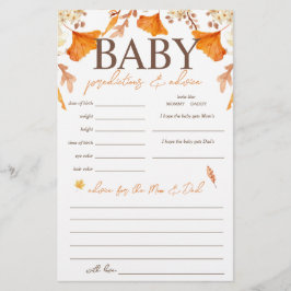 Barnförutsägelser och rådgivning Höst Baby Shower- Flygblad