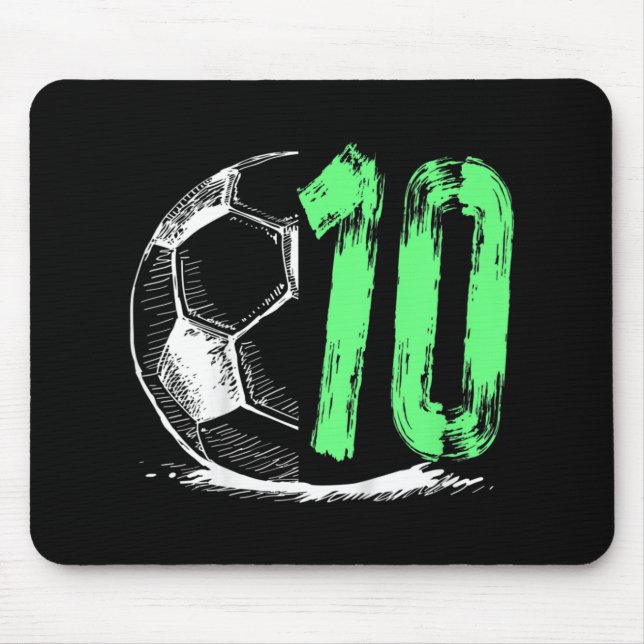 Barnfotboll 10 år gammal födelsedagsfest musmatta (Framsidan)