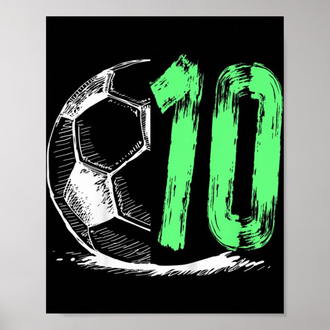 Barnfotboll 10 år gammal födelsedagsfest poster (Framsidan)