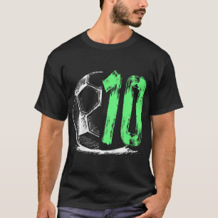 Barnfotboll 10 år gammal födelsedagsfest t shirt