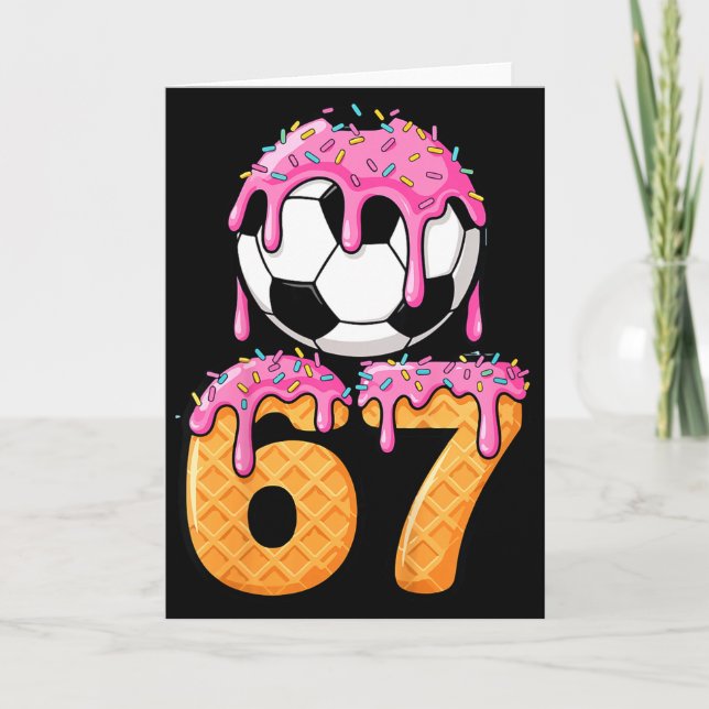Barnfotboll Drip Nummer 67 Pojkar Fotbollsspelare  Kort (Framsida)