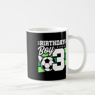 Barnfotbollsfödelsedagsfest - 3 år gammal pojke -  kaffemugg