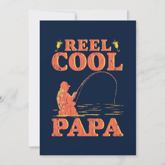 Barnfoto Fisket Papa Supercool Pappa Fars Dag Kort (Framsida)