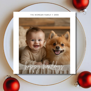 Barnfoto med Hund Pet Lycklig Howlidays jul Julkort