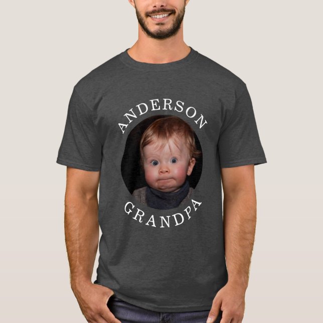 Barnfoto morfar i Modern Baby Ansikte Personlig T Shirt (Framsida)