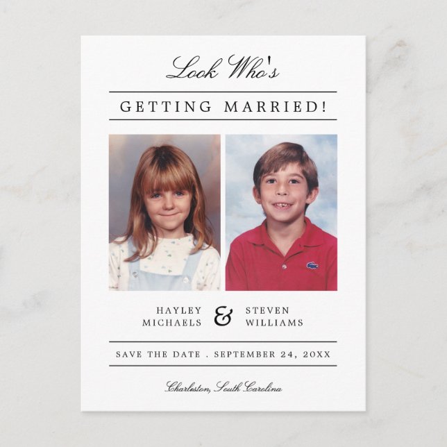 Barnfoto Spara datum | Vit Vykort (Framsida)