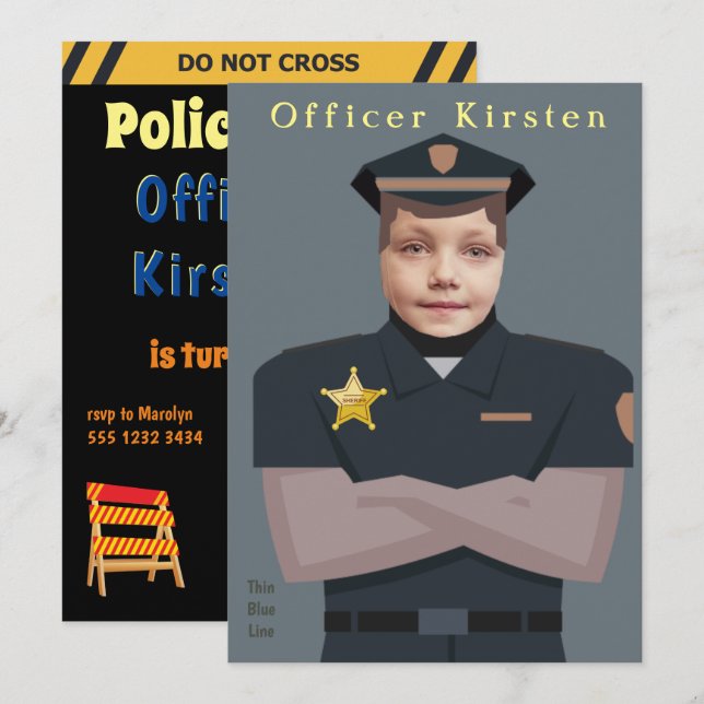 Barnfotomall födelsedag inbjudningar (Fram/baksida)