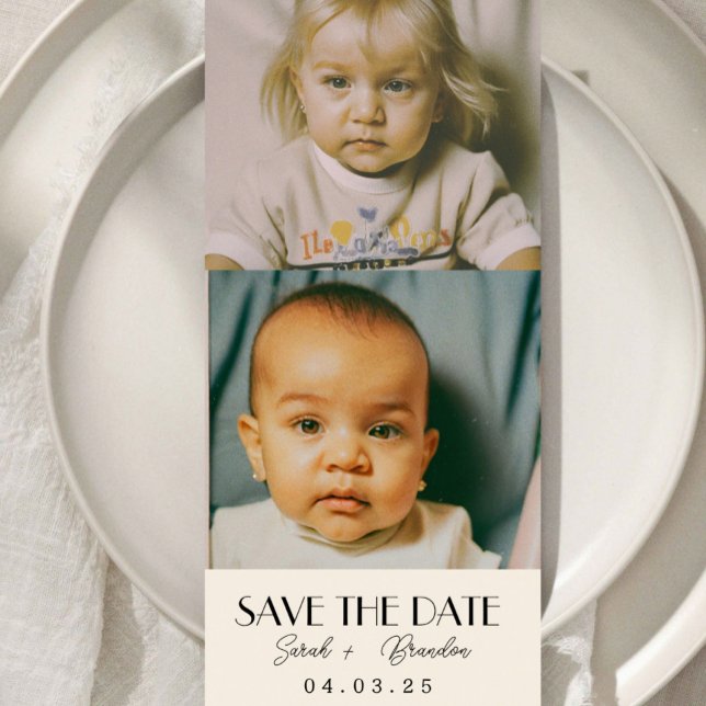 Barnfototypografi Qrcode Spara datum Inbjudningar (Skapare uppladdad)