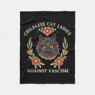 Barnfri katt Dam mot fascism Kvinnor Feminis Fleecefilt