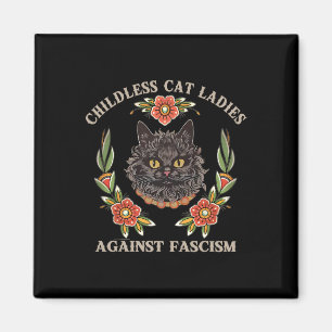 Barnfri katt Dam mot fascism Kvinnor Feminis Magnet