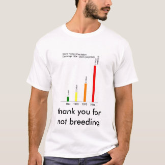 Barnfritt Vrtical Pub Graph of Human Population T Shirt