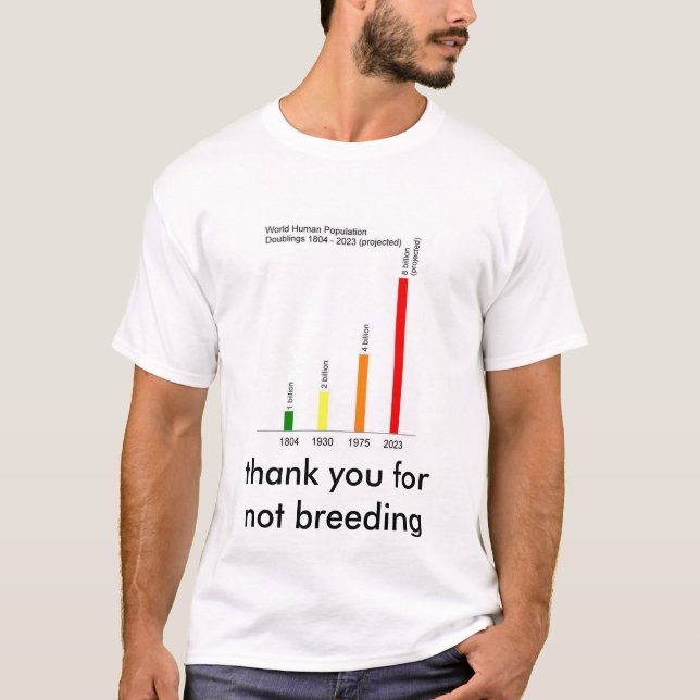 Barnfritt Vrtical Pub Graph of Human Population T Shirt (Framsida)