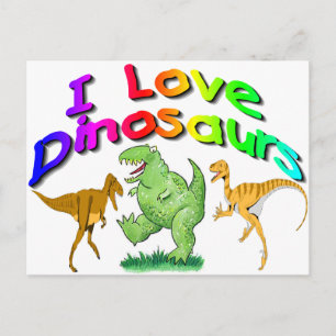 Barngåvor "I Kärlek Dinosaurs" Vykort
