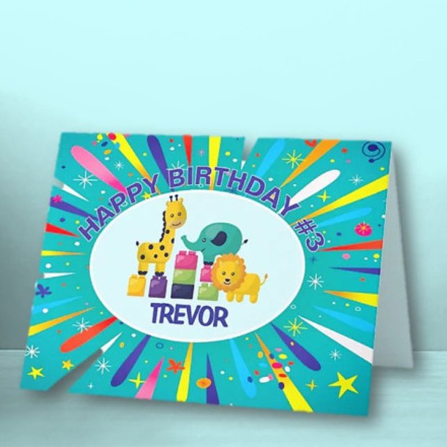 Barnhälsningskort för anpassningsbar Grattis på fö Tack Kort (Skapare uppladdad)