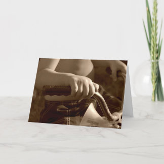 barnhänder på trehjulingen kort