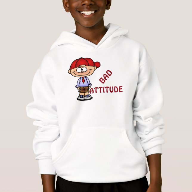 Barnhanes ComfortBlend® Hoodie/Bad Attitude T Shirt (Framsida)