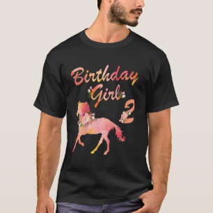 Barnhäst 2:a födelsedagen för flickhästar Kärlek 2 T Shirt