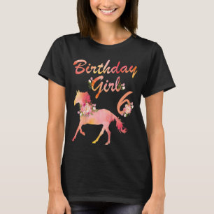 Barnhäst 6e födelsedag för flickhästar Kärlek 6 Y T Shirt