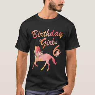 Barnhäst 6e födelsedag för flickhästar Kärlek 6 Y T Shirt