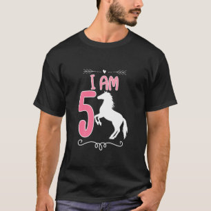 Barnhäst födelsedag 5 år gammal födelsedagskuva Gi T Shirt