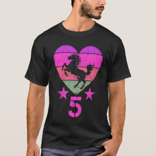 Barnhäst födelsedag 5 år gammal pojke flicka 5:e t shirt