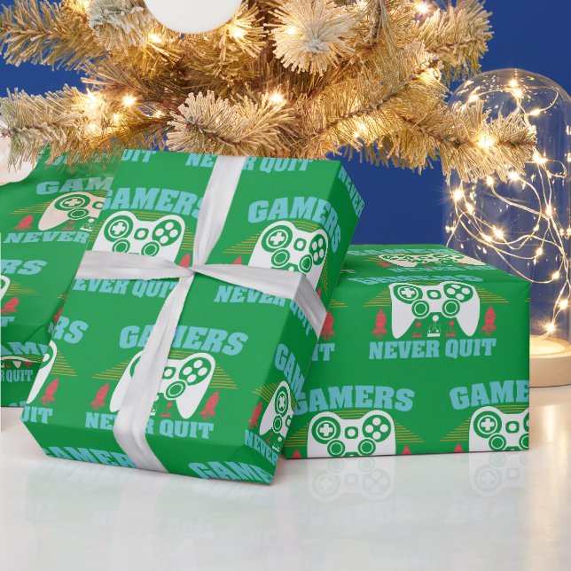 Barnjul Gamer Slutar Aldrig Presentpapper (Helgdagar)