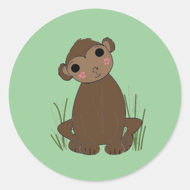 Barnjungelapa Runt Klistermärke (Framsida)
