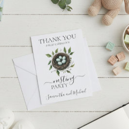 Barnkalas Baby Shower Fågelbo Tack Kort