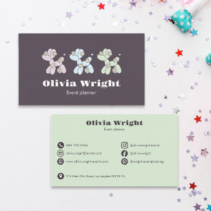 Barnkalas Ballonghundar Party Planner Visitkort