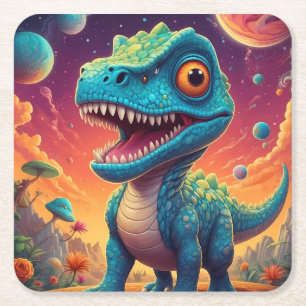 Barnkalas Dino-Mite Underlägg Papper Kvadrat