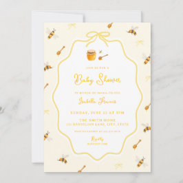 Barnkalas för Honey Bee Baby Shower Gult Sött som Inbjudningar