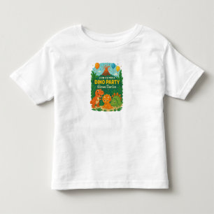 Barnkalas inbjudan – Söt dinosaurie fest Dek T Shirt