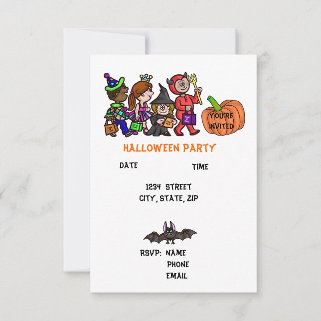Barnkalas-inbjudningar till Halloween Inbjudningar (Framsida)