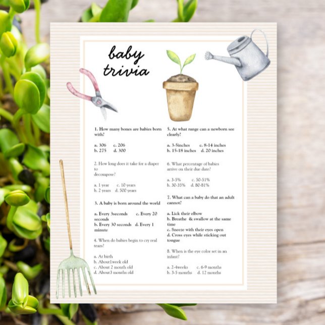 Barnkalas med grodd-tema - Baby-frågesport (Skapare uppladdad)