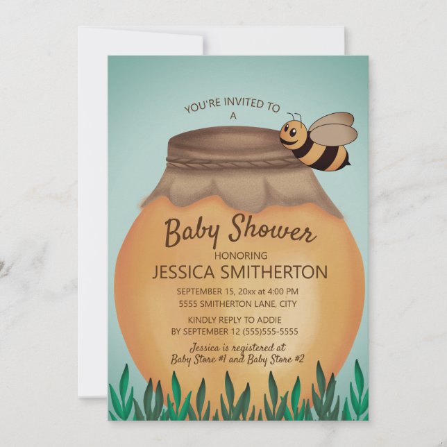 Barnkalas med Honey Pot och Honeybee Inbjudningar (Framsida)