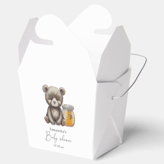 Barnkalas med honungsburk och teddybjörn presentaskar (Öppnad)