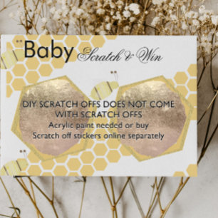 Barnkalas spel för bebis DIY Scratch Card med bi h Meddelande Vykort