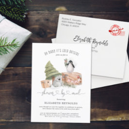Barnkalas via post | Vinter jul baby shower Inbjudan Vykort