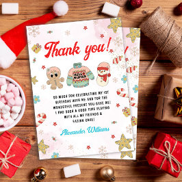 Barnkalas Vinter Jul Födelsedagsfest  Tack Kort