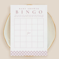 Barnkalasbingo söt rosa gingham partykort