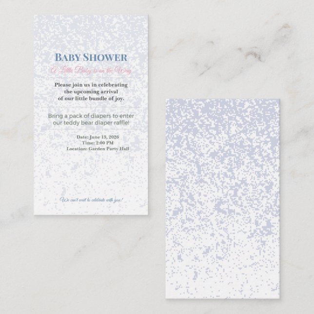 Barnkalasinbjudan | Teddybjörnens blöjlotteri Tilläggskort (Fram/baksida)